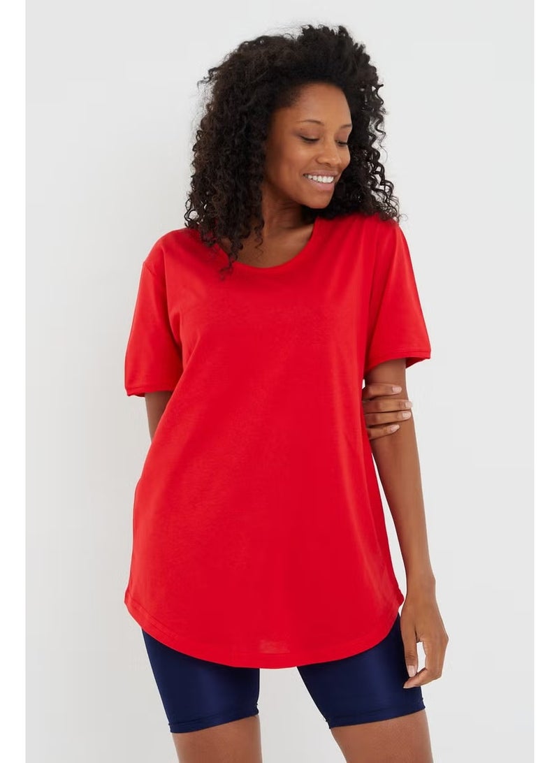 Cool Tarz Cool Style Style Cool Women Red Dirty Collar Loose T-SHIRT-XKTCPS001R24S - Image 3